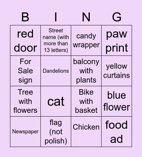 Daria Goes Outside Bingo Card