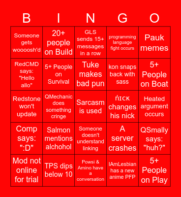 ORE Bingo Card