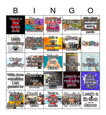 Physical Distancing Bingo Card