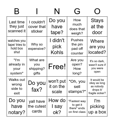 A Normal Day At Work Bingo Card