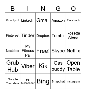 'App'ropriate (or not) Bingo Card