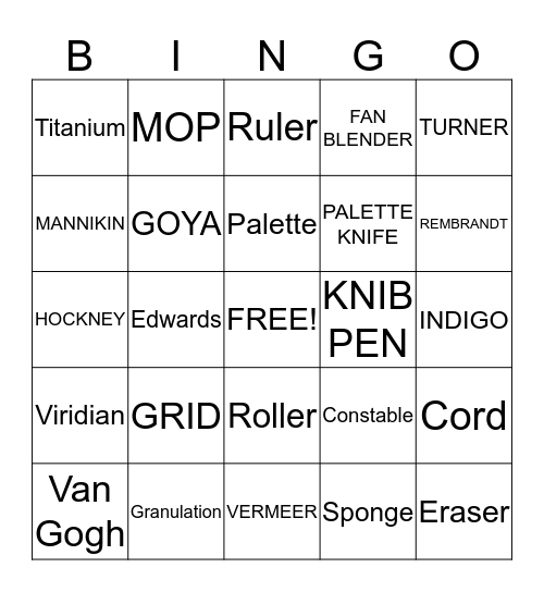 ART BINGO Card