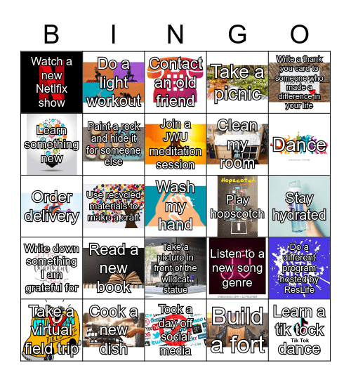 Physical Distancing Bingo Card