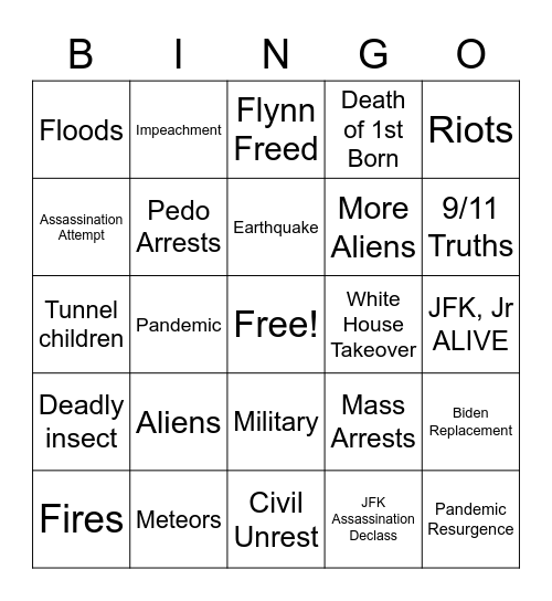 2020 Election Bingo Card