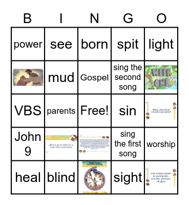 Family Worship June 21 Bingo Card