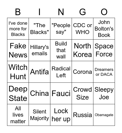 Tulsa Rally Bingo Card