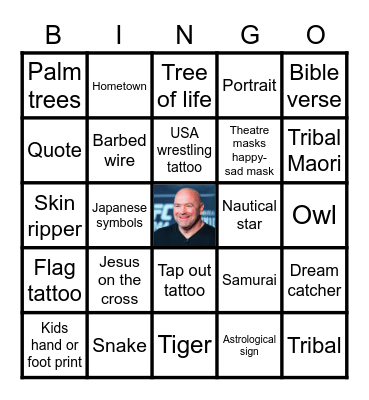 UFC BINGO Card