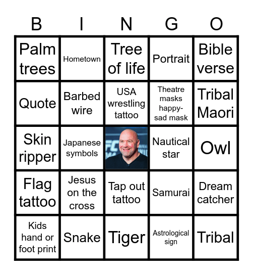 UFC BINGO Card