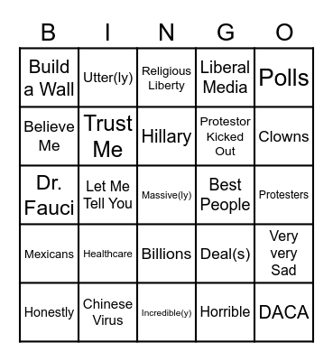 Test Trump Bingo Card
