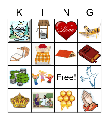King's Kids Bingo Card