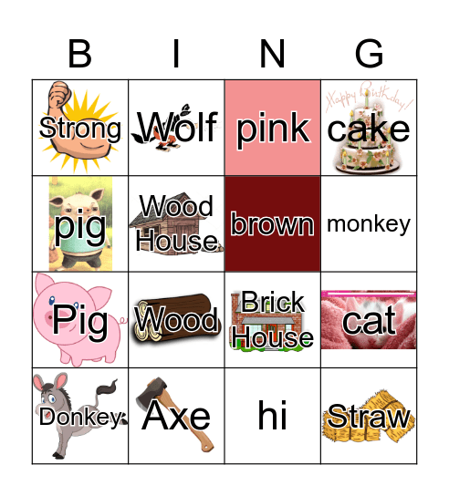 The Three Little Pigs Bingo Card