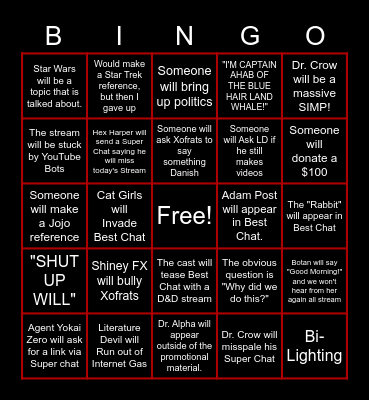 Morning Nonsense Bingo Card