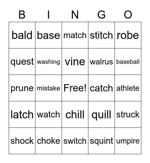 Spire Bingo Card
