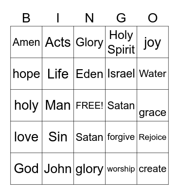 Sermon Bingo (Do only during the sermon) Bingo Card