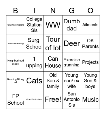 Visit Card Bingo Card