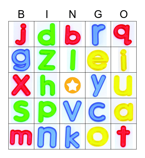 Les lettres minuscules Bingo Card