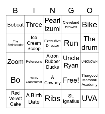 Father's Day Bingo Card