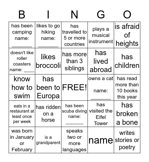 ICE Breaker           Find Someone Who....? Bingo Card