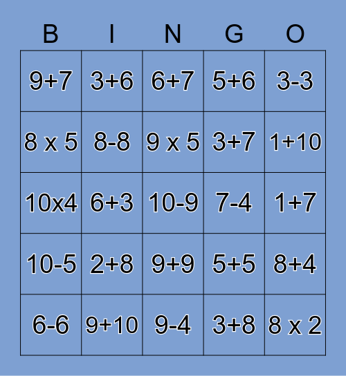 MondayMath Bingo! Bingo Card