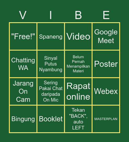 KKN DARING VIBES CHECK! Bingo Card