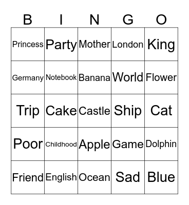 Mixed  Bingo Card