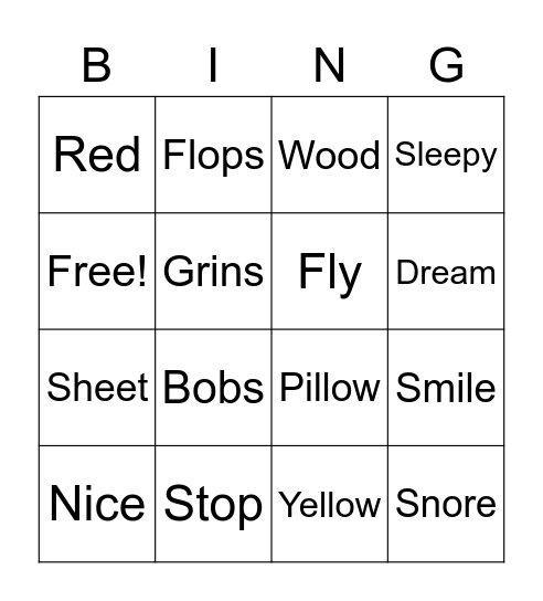 Ted in  a red bed Bingo Card
