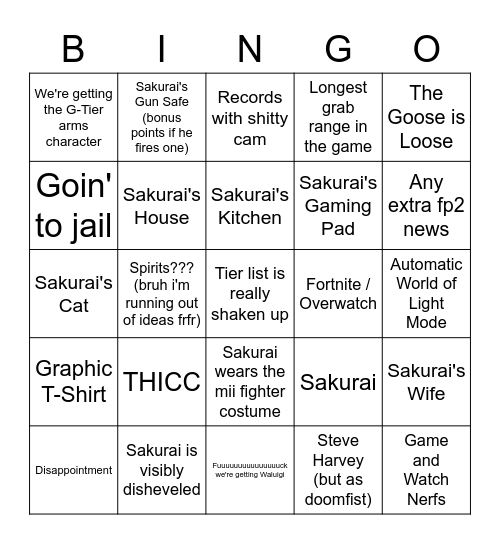 Sakurai's Cool and Awesome and Trendy House Tour (Ad friendly!!! :-)) Bingo Card