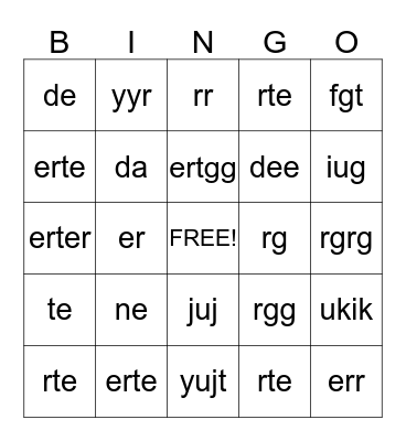 ecology yo Bingo Card