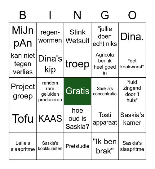 Ties Bingo Card