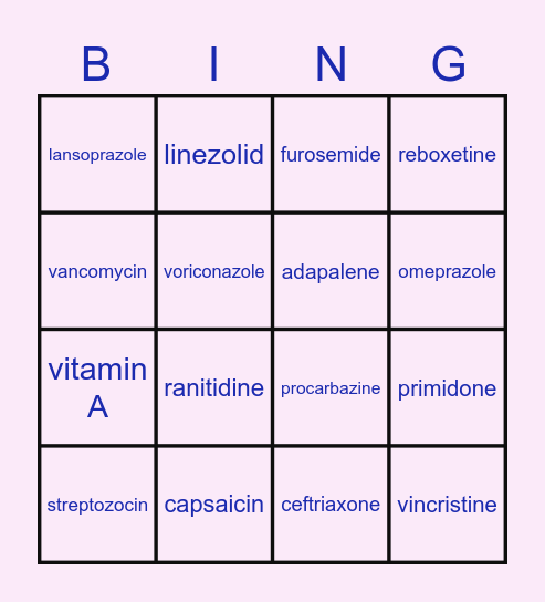 BARGAIN BINGO Card