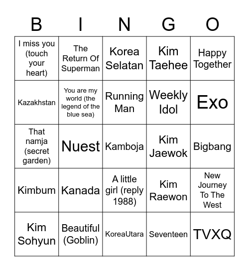 Moon Bingo Card