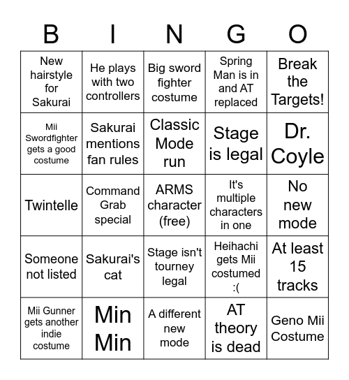 Smash thing idfk Bingo Card