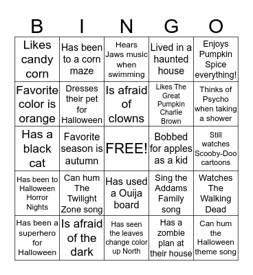 Halloween Bingo Card