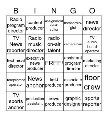 Broadcast Bingo Card