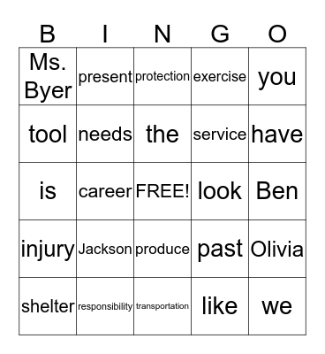 Unit 1 Bingo Review  Bingo Card