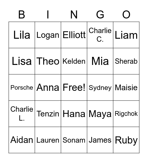 Team308 Bingo Card