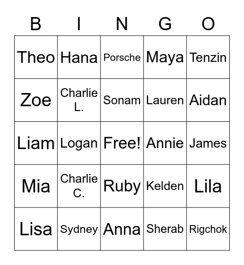 Team308 Bingo Card