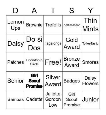 Daisy Flower Bingo Card