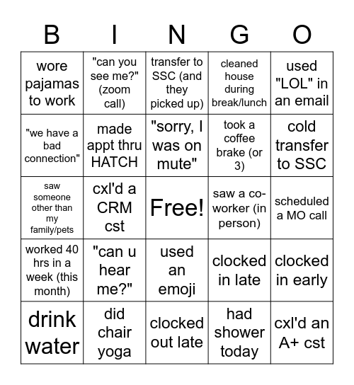 remote bingo Card