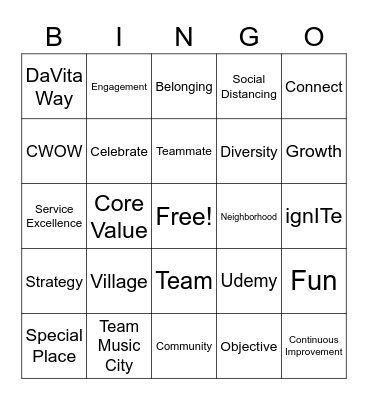 IT TMC Q2 2020 Quarterly Bingo Card