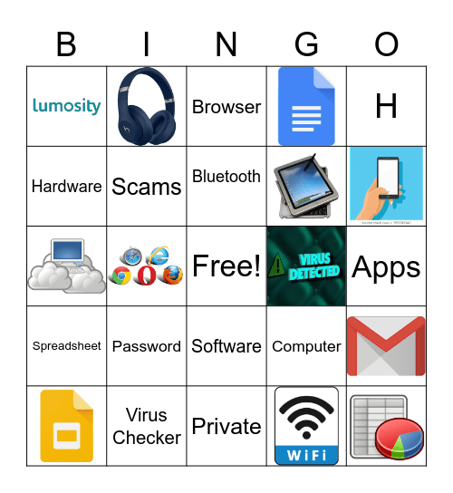 Computers Smartphones and Tablets Bingo Card