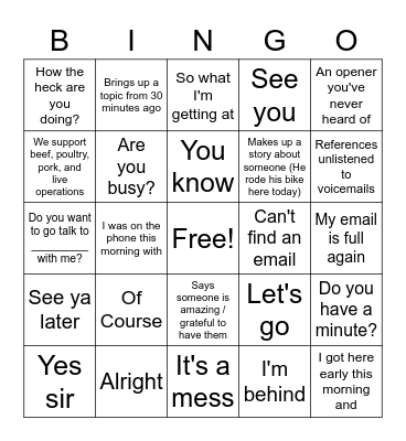 The Mike Bingo Card Bingo Card
