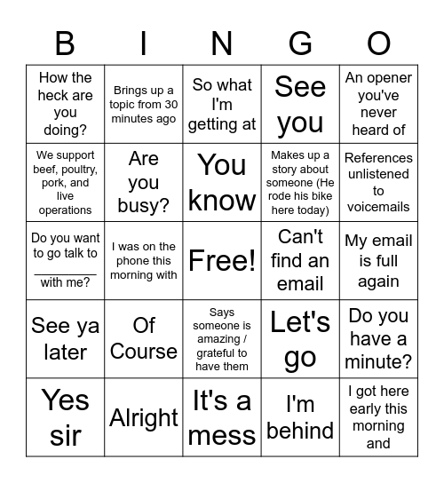 The Mike Bingo Card Bingo Card