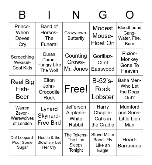 Total-Quiz.com Presents Radio Bingo: Animal Kingdom Bingo Card