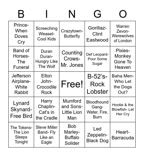 Total-Quiz.com Presents Radio Bingo: Animal Kingdom Bingo Card