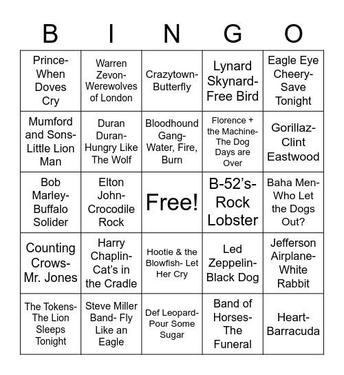 Total-Quiz.com Presents Radio Bingo: Animal Kingdom Bingo Card