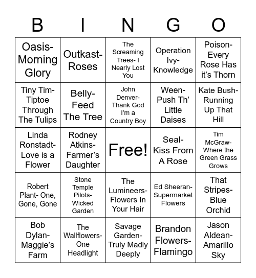 Total-Quiz.com Presents Radio Bingo: The Farmer with the Green Thumb Bingo Card