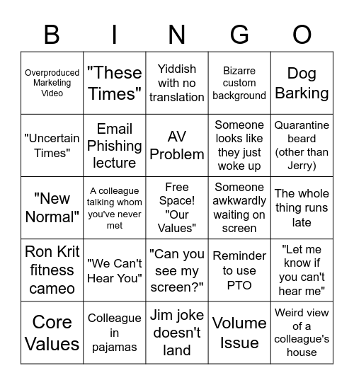 All Staff Bingo! Bingo Card