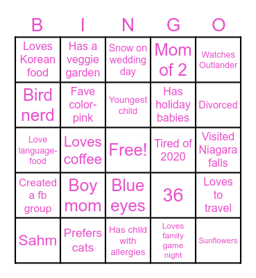 Bobbie's Bingo Card