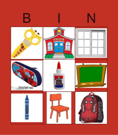 Classroom Objects Bingo Card